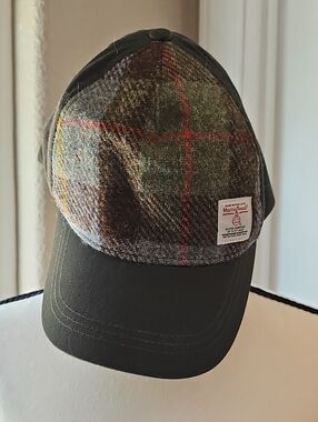Harris Tweed Plaid Front Baseball Cap - Brown/Green